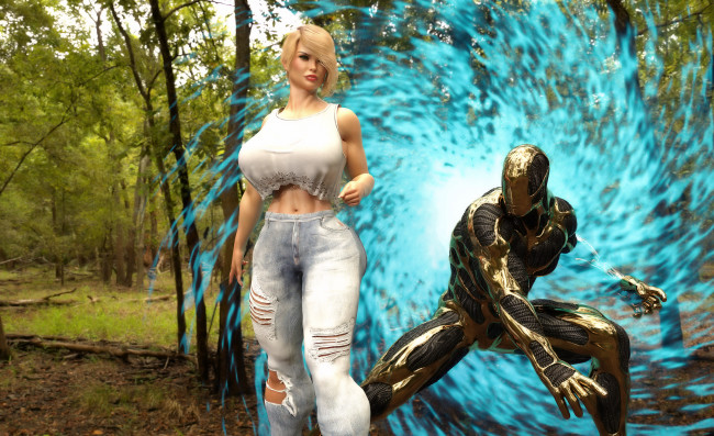 Обои картинки фото 3д графика, фантазия , fantasy, фон, взгляд, девушка