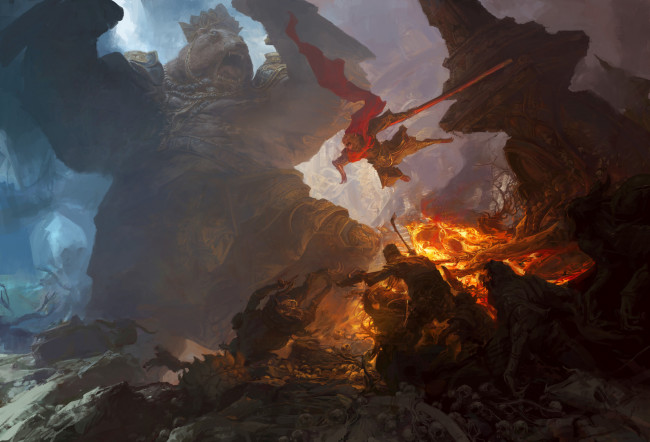 Обои картинки фото фэнтези, существа, великан, фон, обезьяны