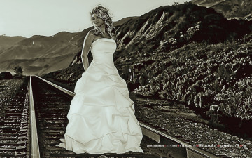 Картинка календари компьютерный+дизайн природа женщина 2019 calendar платье девушка рельсы