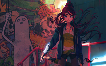 Картинка аниме оружие +техника +технологии девушка