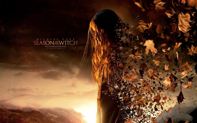 Обои картинки фото кино фильмы, season of the witch, девушка, листья, осень