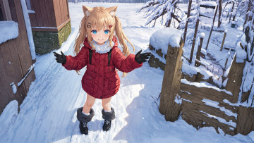 Картинка аниме зима +новый+год +рождество нейросети графика нейроарт ai art нейронные сети рисунки нейро искусство