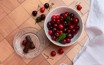 Картинка еда разное шоколадные конфеты черешня