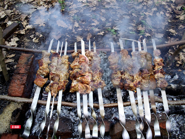 Обои картинки фото еда, шашлык, барбекю
