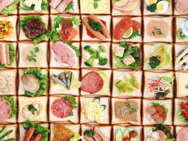 Обои картинки фото еда, бутерброды, гамбургеры, канапе