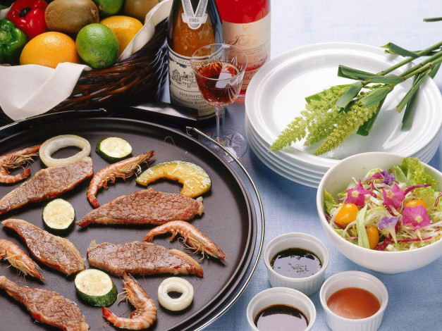 Обои картинки фото еда, рыбные, блюда, морепродуктами