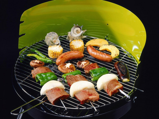 Обои картинки фото еда, шашлык, барбекю