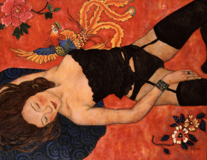 Картинка рисованные люди девушка чулки