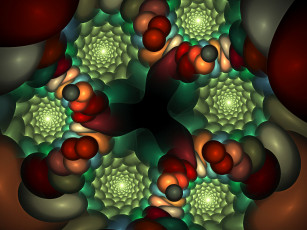 Картинка 3д графика fractal фракталы абстракция