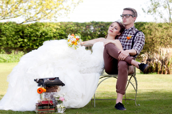 Обои картинки фото разное, мужчина женщина, очки, отдых, невеста