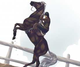 Картинка рисованные животные лошади лошадь всадник