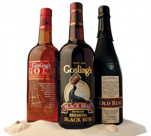Обои картинки фото бренды, gosling`s, ром, бутылки, алкоголь