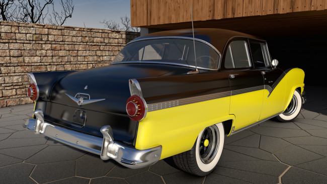 Обои картинки фото автомобили, 3д, 1956, ford