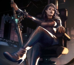 Картинка фэнтези девушки оружие сидит арт девушка