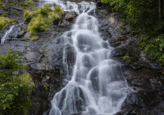 Картинка природа водопады лес водопад река