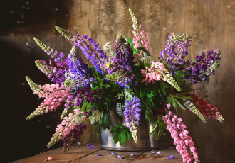 Картинка цветы люпин букет лето