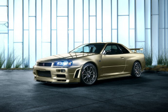Картинка автомобили nissan datsun r34 car skyline