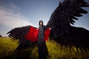 Картинка фэнтези фотоарт брюнет ангел арт парень косплей