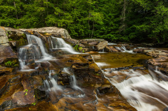 Картинка природа водопады лес река водопад