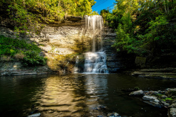 Картинка природа водопады водопад река лес