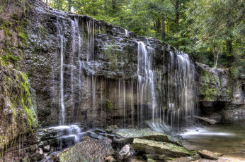 Картинка природа водопады водопад река лес