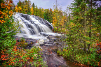 Картинка природа водопады водопад река лес