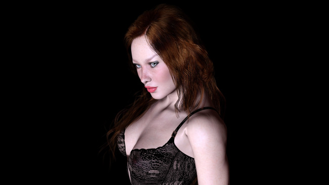 Обои картинки фото 3д графика, люди , people, фон, взгляд, девушка