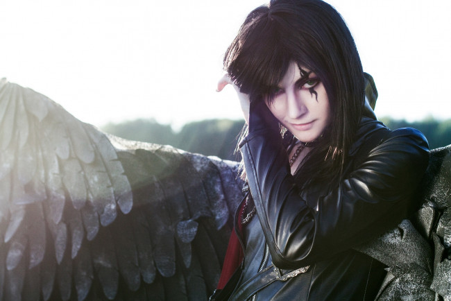 Обои картинки фото фэнтези, фотоарт, арт, парень, косплей, брюнет, ангел