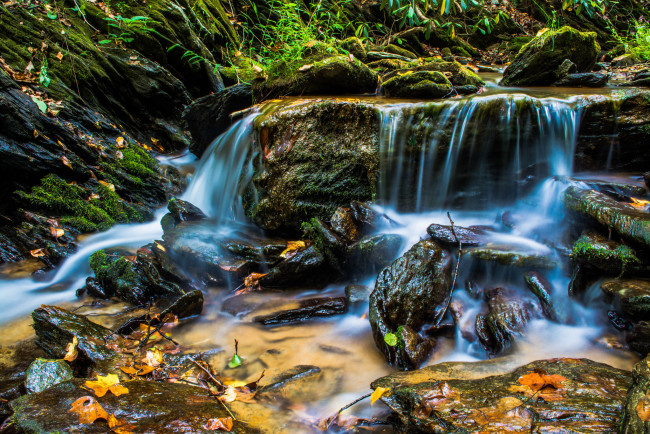 Обои картинки фото природа, водопады, река, лес, водопад