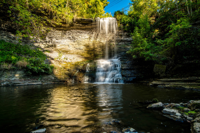 Обои картинки фото природа, водопады, водопад, река, лес