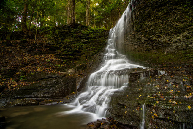 Обои картинки фото природа, водопады, водопад, река, лес