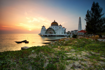 Картинка masjid+selat+melaka города -+мечети +медресе мечеть