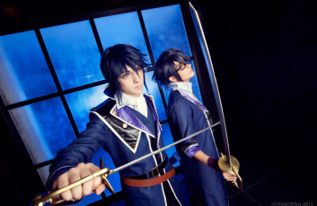 Картинка разное cosplay+ косплей меч k-project синий король парни арт and fushimi munakata reisi