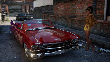 Картинка автомобили 3d+car&girl взгляд девушка автомобиль фон