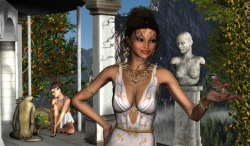 Картинка 3д+графика люди+ people девушки фон взгляд