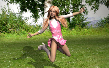 Картинка 3д+графика люди+ people девушка взгляд фон