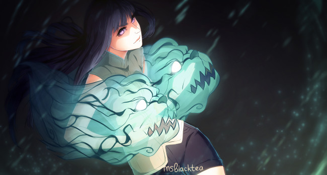 Обои картинки фото аниме, naruto, хината, арт, девушка