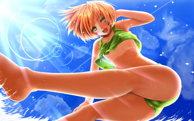 Обои картинки фото аниме, love live,  school idol project, девушка, арт, gizensha, hoshizora, rin, love, live, school, idol, project