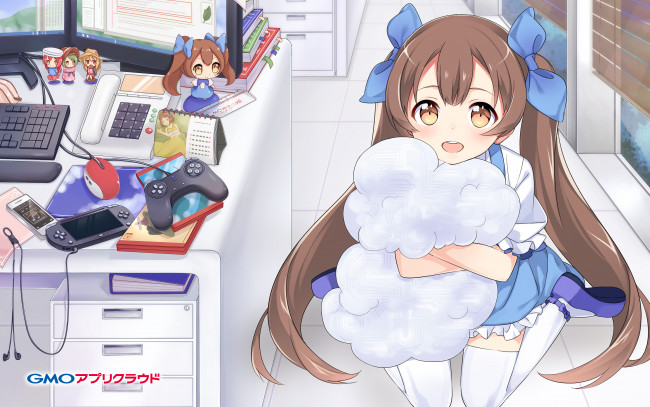 Обои картинки фото аниме, оружие,  техника,  технологии, девочка, арт, gmo