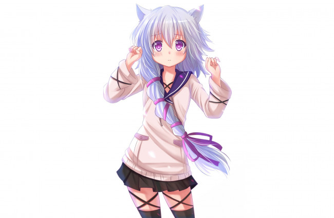 Обои картинки фото аниме, black bullet, art, black, bullet, Черная, пуля, midori, fuse, девочка, ушки