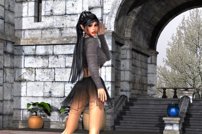 Обои картинки фото 3д графика, эльфы , elves, фон, взгляд, эльфийка