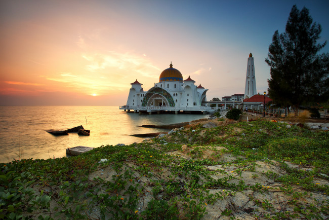 Обои картинки фото masjid selat melaka, города, - мечети,  медресе, мечеть