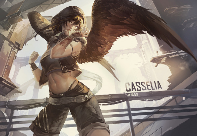 Обои картинки фото фэнтези, ангелы, арт, девушка, ангел, крылья