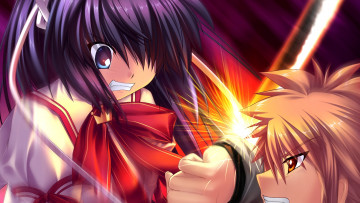 Картинка аниме rewrite девушки взгляд фон