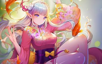 Картинка аниме re +zero+kara+hajimeru+isekai+seikatsu эльфийка взгляд фон