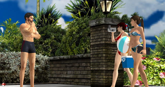 Обои картинки фото 3д графика, люди , people, девушки, взгляд, фон, парень