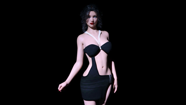 Обои картинки фото 3д графика, люди , people, девушка, фон, взгляд