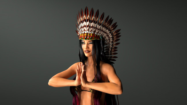 Обои картинки фото 3д графика, люди , people, девушка, взгляд, фон