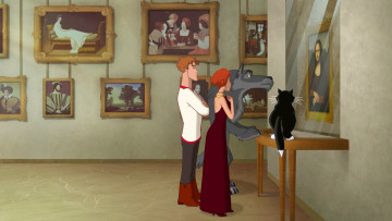 Картинка мультфильмы иван+царевич+и+серый+волк+3 девушка кот музей картина волк парень