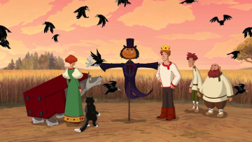 Картинка мультфильмы иван+царевич+и+серый+волк+3 девушка мужчина кот птица пугало